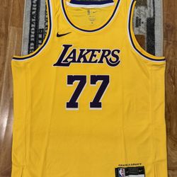 Luka Doncic Laker Jersey Nike Swingman Yellow Purple White 