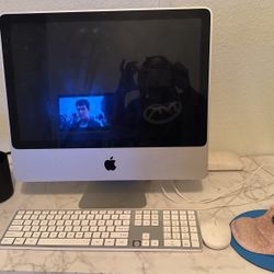 Apple Desktop With Mouse And Keyboard