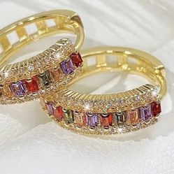 18k Gold Plated Hoop Earrings 