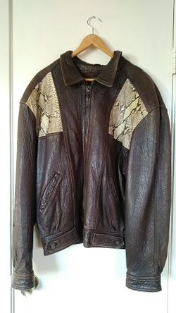 Snake Skin Lambskin Leather Jacket Mexico Large L Vintage