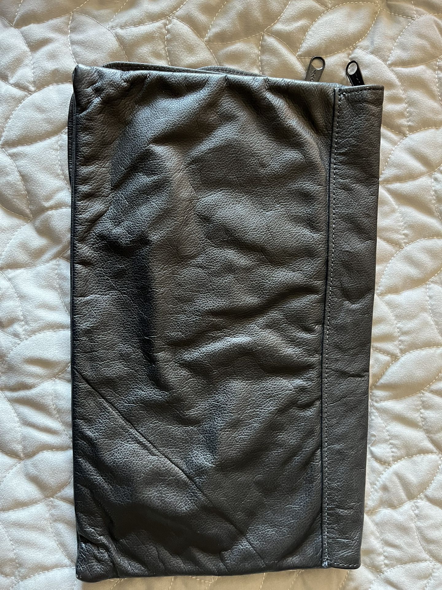 Black Leather Clutch Purse