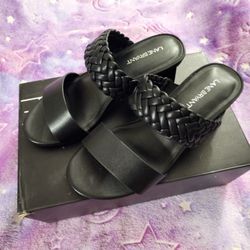 Lane Bryant, Braided Block Heels, Black. Size 8