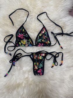 New one size floral bikini y2k festival rave outfit raver dancer swimsuit flower