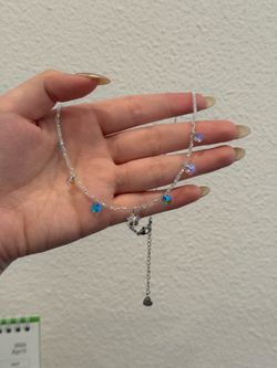 Lucky Crystal Butterfly Necklace AB Crystal Charm Necklace Fairycore Y2K Jewelry
