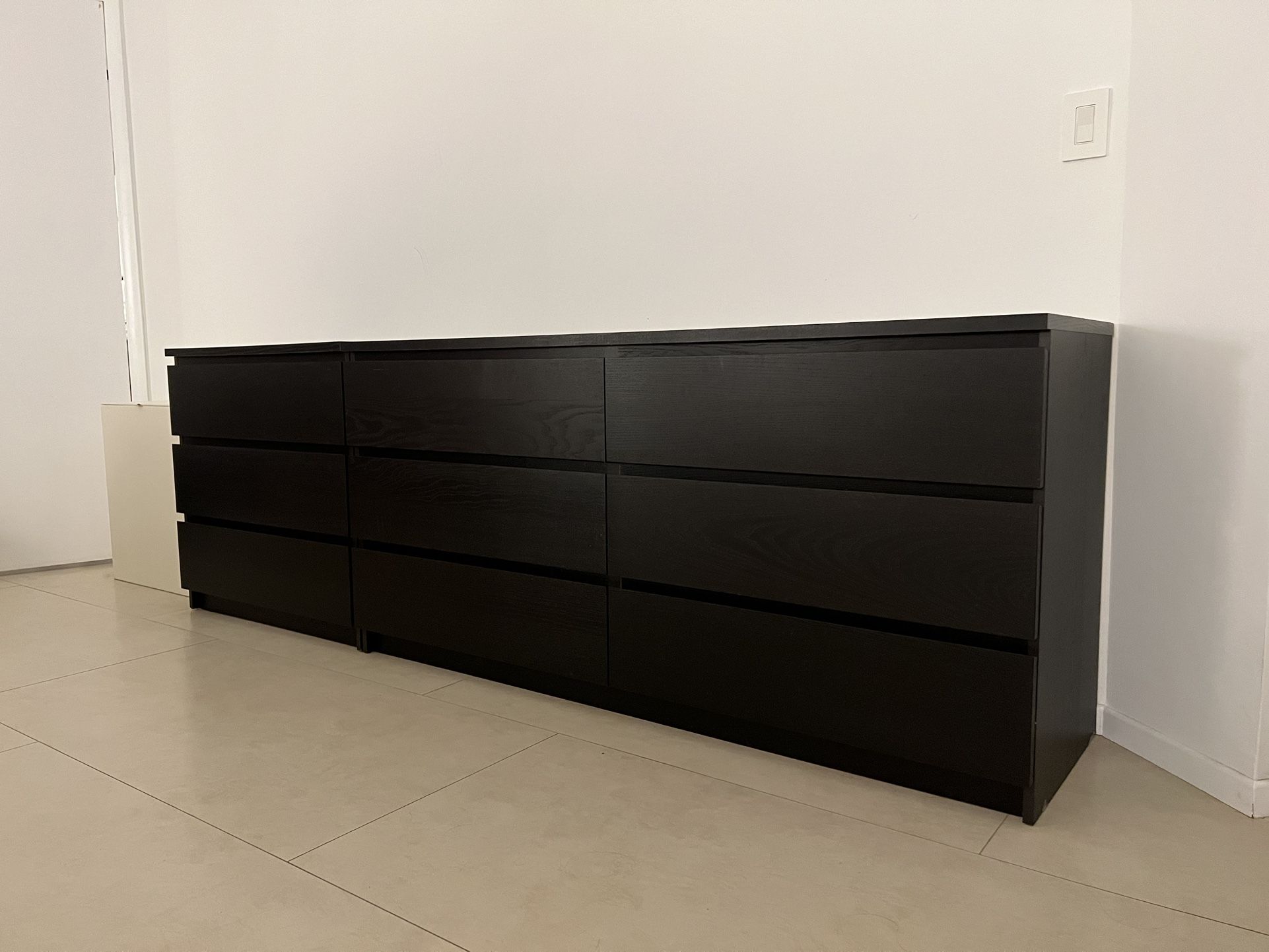 IKEA MALM Dressers (set of 2) - Black