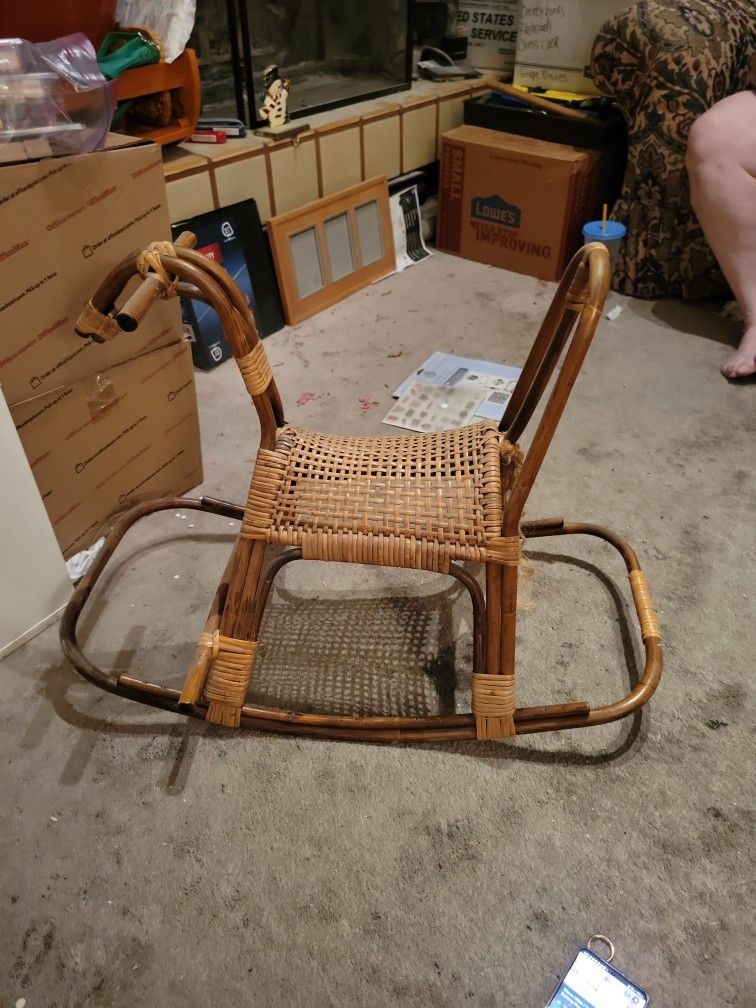 Woven Wilde Children Rattan Rocking Horse
