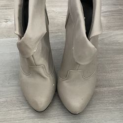 Grey Heel Booties, Size 6