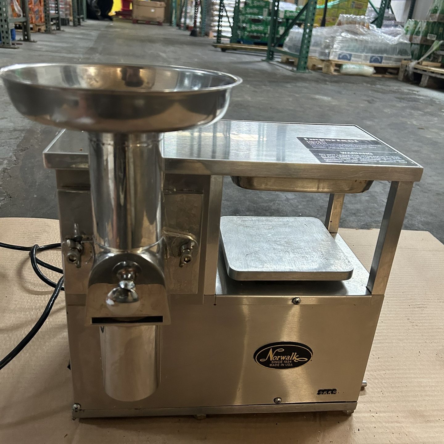 Norwalk Juicer Model 265S Hydraulic Cold Press Juicer for