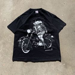 Vintage 1994 Betty Boop Motorcycle Club Graphic T Shirt Large Delta Black Harley