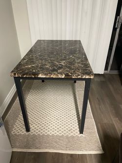Modern Brown Dining Table with Marble Top – Excellent Condi