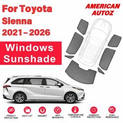 Toyota Sienna 2021 to  2026 7 Pieces Set Custom Fit Magnetic Window Sunshade