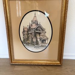 Vintage Lithograph of Haas-Lilienthal House in San Francisco