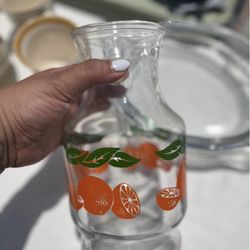 Anchor Hocking Vintage Orange Juice Carafe 