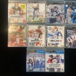 Sony PlayStation 3 PS3 Lot Game Lot(10 Games)MADDEN NCAA MLB SMACKDOWN NBA2K+(Post Nintendo Era)