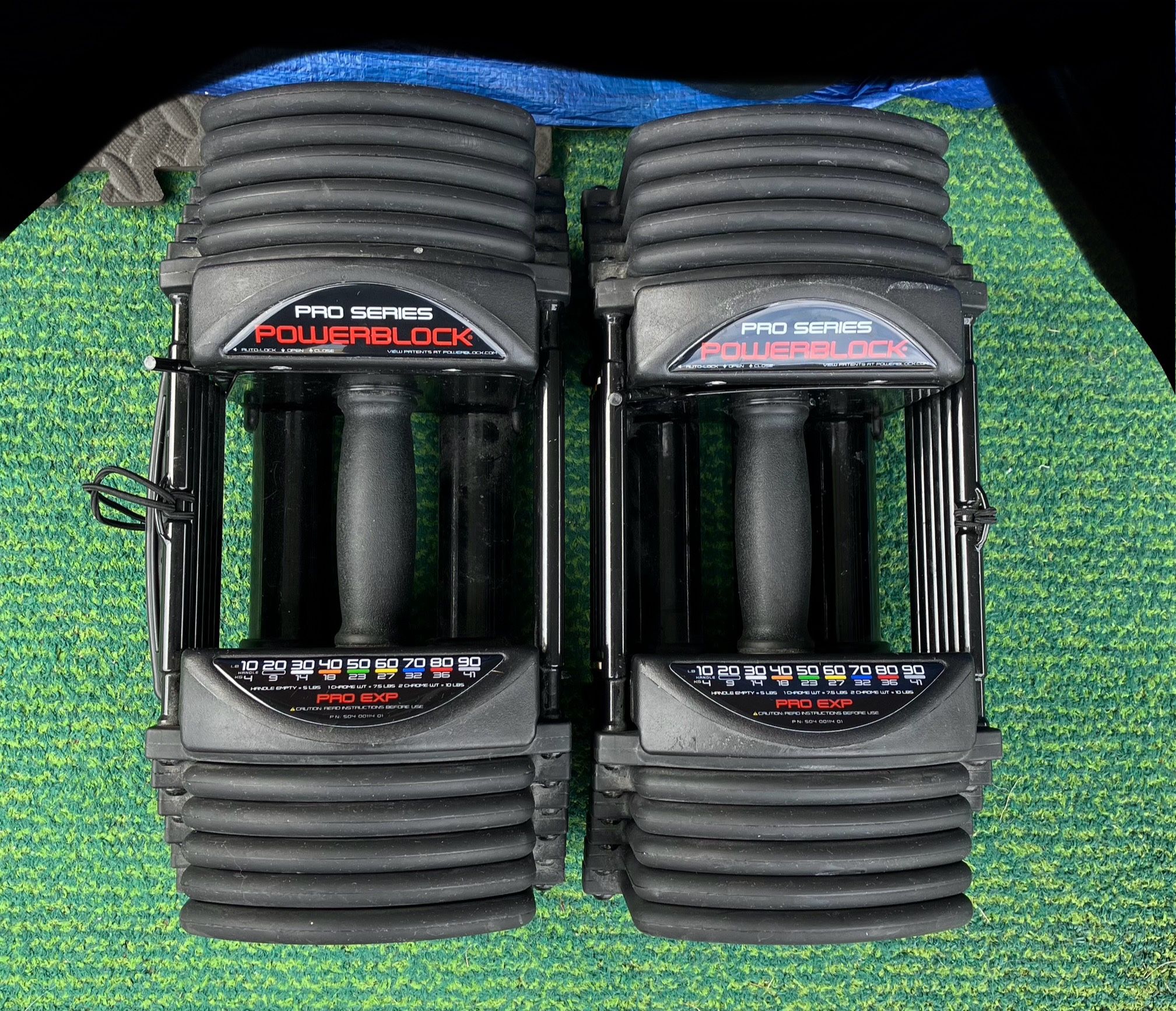 70lb Powerblock Pro Adjustable Dumbbells power block weights weight set pair Powerblocks 70 lb Ibs 70lb Rubber