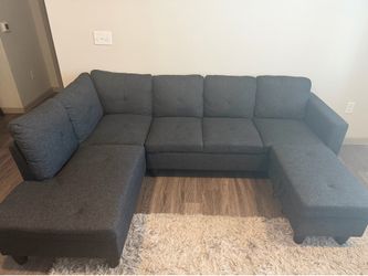 Grey L shaped couch