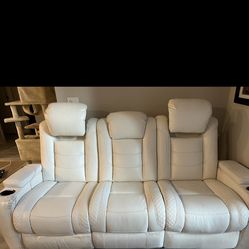 White Recliner Sofa
