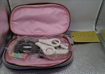 Office On‑The‑Go Kit – 7 Essentials – Pink Zipper Pouch