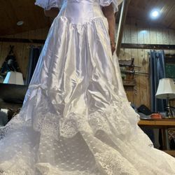 Satin And Lace Wedding Gown