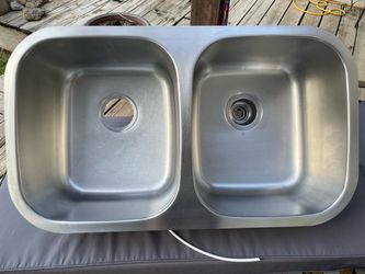 Stainless Steel Double Bowl Kitchen Undermount/Drop In Sink W/Sound Absorbent Barrier
