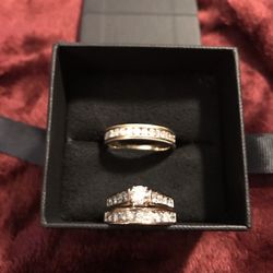 Men’s And Woman Wedding Rings.  Real Diamonds . 