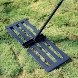 New-Lawn Leveling Rake, 30''x10'' Leveling Rake, 78 inch Handle Length, Stainless Steel, Adjustable Handle for Backyard, Garden, Golf Course, Farm ＆ P
