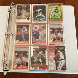 Binder Full Of Angels Baseball Cards. Rookies, HOF, 70’s,80’s,90’s,00’s. 8 Full Pages 144 Cards.