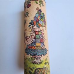 Vintage sugar frosted pillar candle