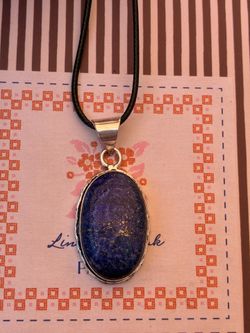 925 Lapis Lazuli Gemstone Vintage STYLE Cord Necklace