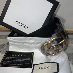 Gucci Snake Double G Belt, Mens Size 32-34 With Box And Dust Bag And Card $120