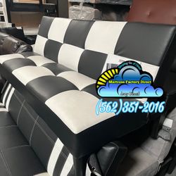Black White Futon Couch Sofa Convertible New 