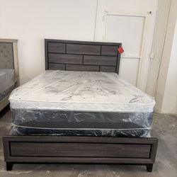 Queen Size Bed Frame With Mattress And Box Spring 