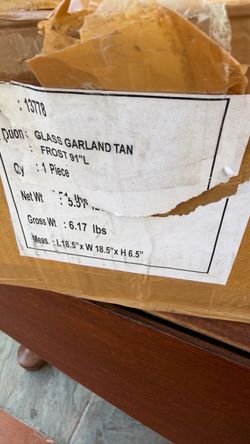 Glass Garland Tan Frost 91" Long