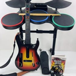 Wii Guitar Hero World Tour Bundle Band Hero Guitar Drum Game Mic