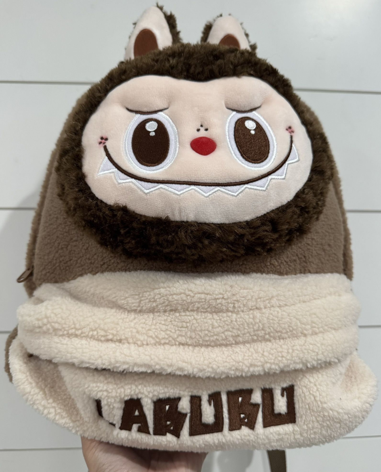 LABUBU Fleece Brown Backpack - BRAND NEW W /Tags