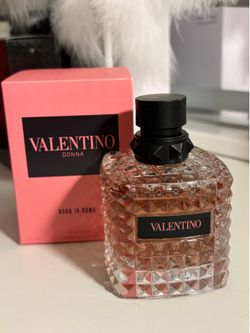 Valentino Donna Eau de Parfum — Pink Glass Bottle with Black Cap