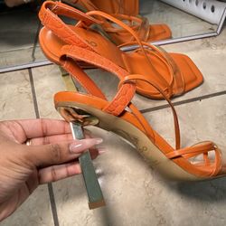 Aldo Orange Heels Size 6