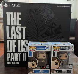 The Last of Us bundle Ellie and Joel Funko pops with the collectors edition box (no game)