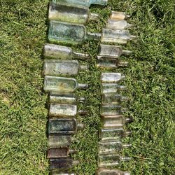 Lot Of Antique Glass Bottles