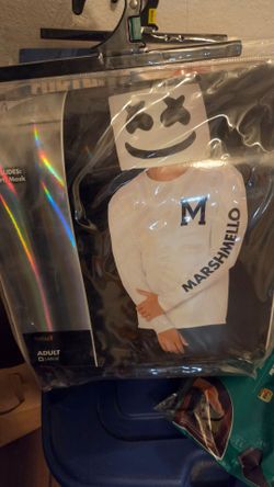 Marshmallow Costume Mask and Shirt Adult Large
