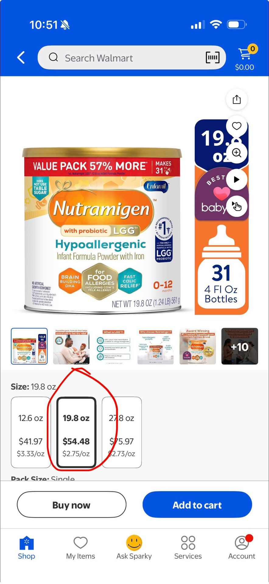 Nutramigen Baby Formula 19.8oz
