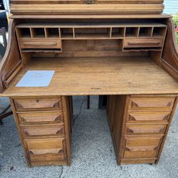 Antique Oak Roll-top Desk