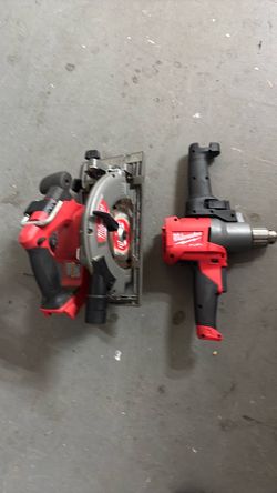 Milwaukee mud mixer and 7 1/4 circular saw