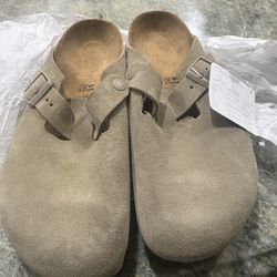 Birkenstock Boston Suede Faded Khaki