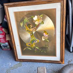 Vintage 1970's Michelle Emblem Original Foil & Handpainted Art "Poppy Nymph" Sig