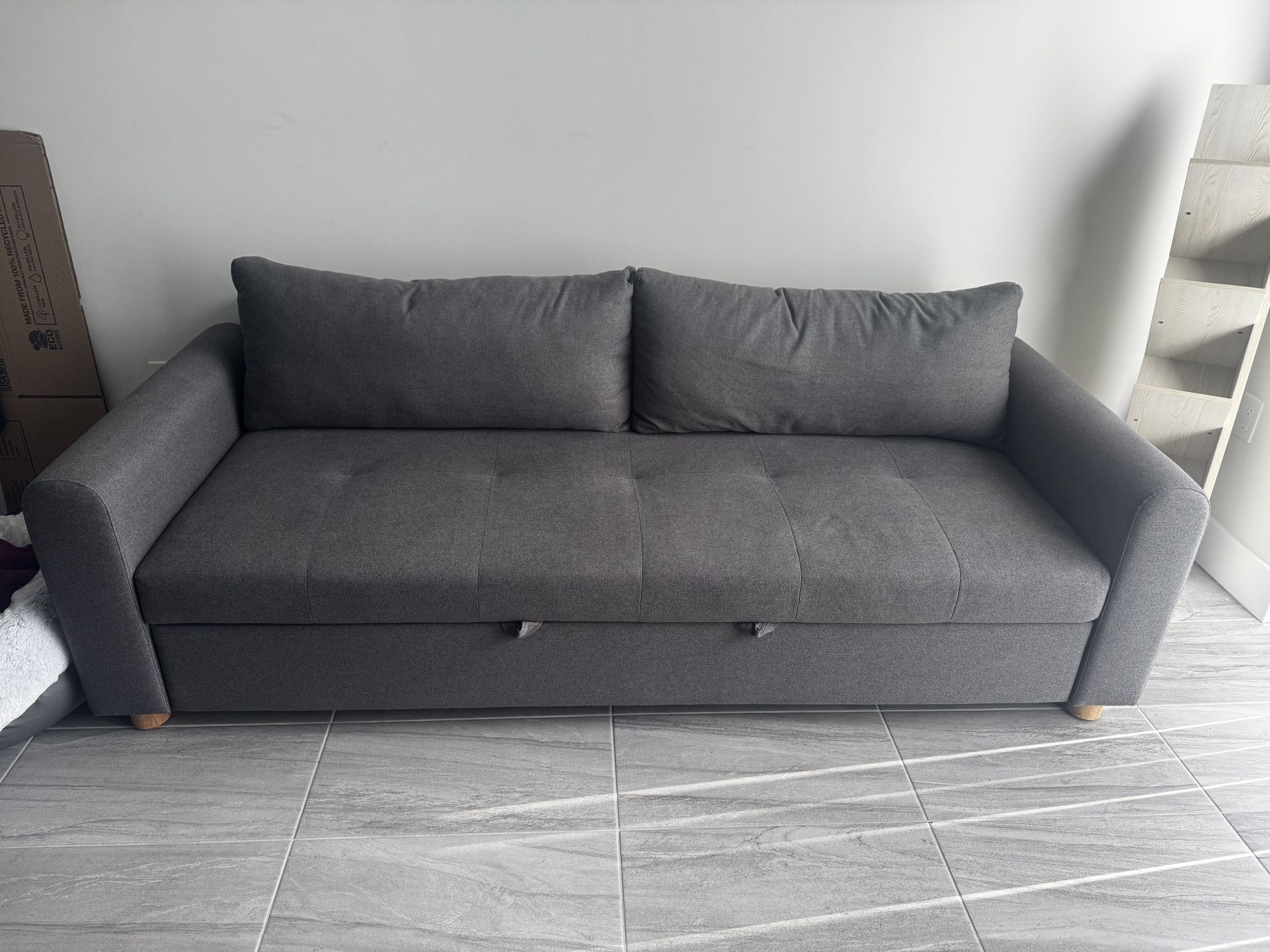 ARTICLE Soma Sofa Bed – Modern Grey Fabric – Excellent Condition