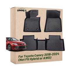 New Landrol Car Floor Mats Replacement for Toyota Camry 2018-2024 (Not Fit Hybrid or AWD) Protection All Weather Custom Fit Waterproof Carpets Heavy D