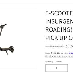 Efly scooter insurgent scooter: Used