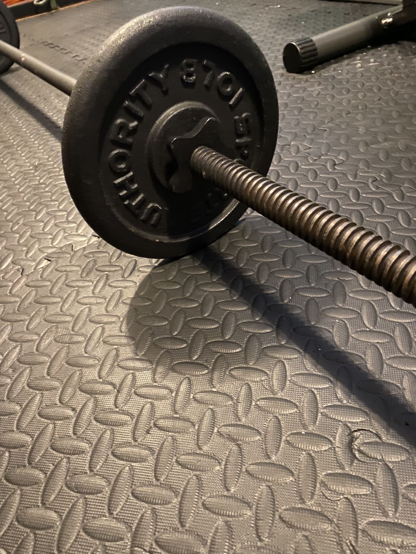 6 1/2 Foot Treaded Standard Barbell and Plate Weights