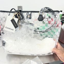 Bebe 2in1 clear tote bag